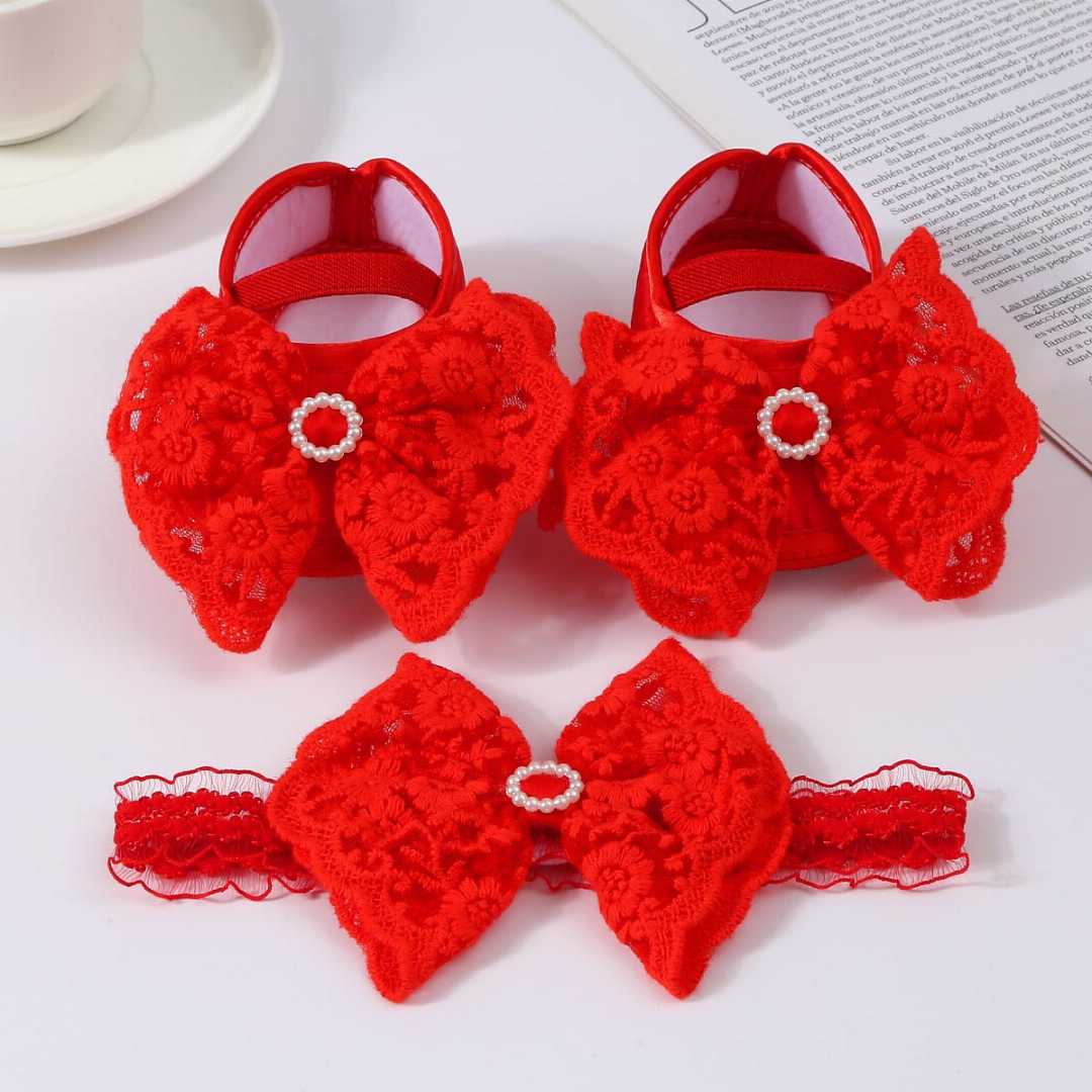 Butterfly Girls Baby Shoe Red- 63