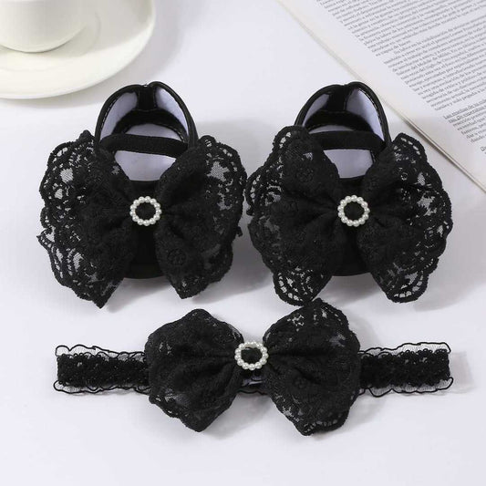 Butterfly Girls Baby Shoe- Black