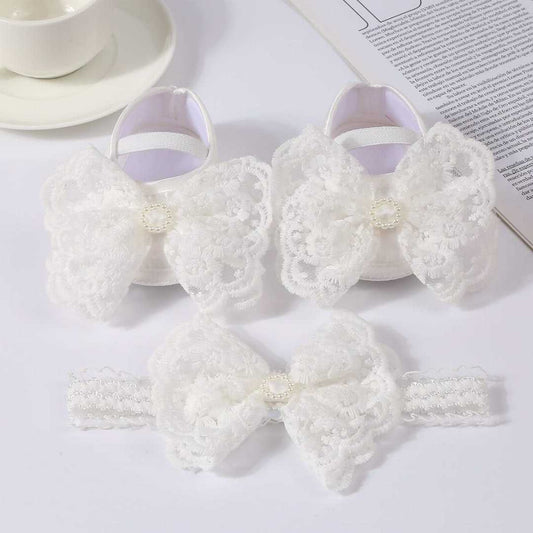 Butterfly Girls Baby Shoe- White