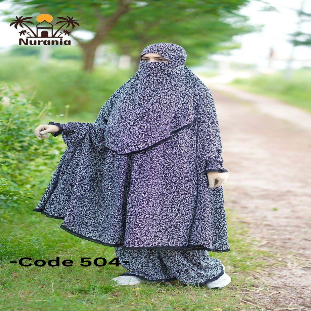 Khimar And Plazo Set - 504 - Thumbnail 3